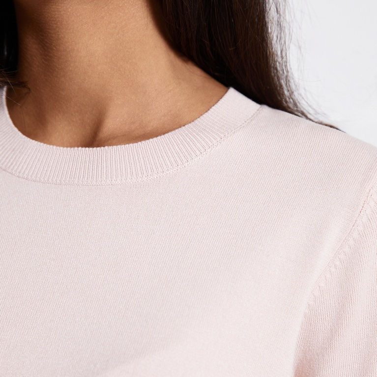 Fine-knit tee "Ada" powder pink